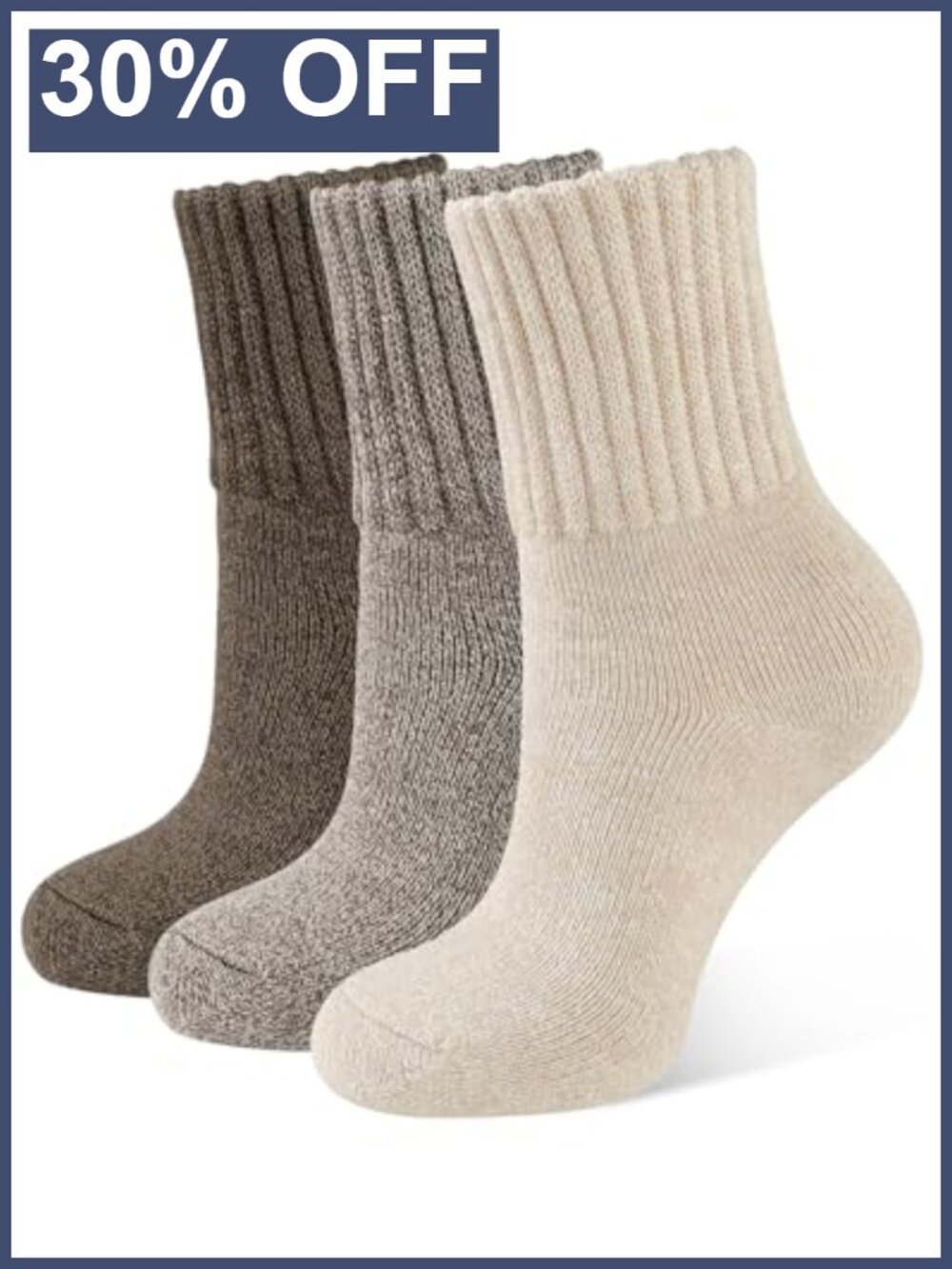 Warm Thick Winter Crew Boot Socks Acrylic Cotton Blend Calf Length